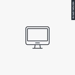 Poster - Monitor, linear style sign for mobile concept and web design