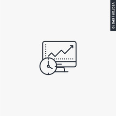 Poster - Stock market time, linear style sign for mobile concept and web design