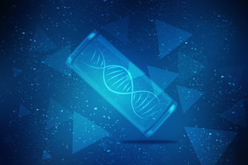 2d render of dna structure, abstract background