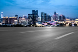 Fototapeta  - empty highway with cityscape of China