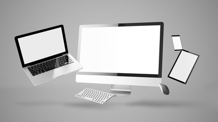 Poster - floating devices showing smart responsive website design