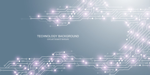 Fototapete - Computer motherboard vector background with circuit board electronic elements. Electronic texture for computer technology, engineering concept. Motherboard computer generated abstract illustration