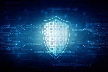 2d illustration security concept - shield