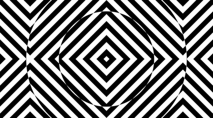 Aufkleber - Optical illusion geometric striped pattern background vector design.