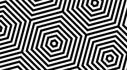 Aufkleber - Hexagonal striped geometric pattern background vector design.