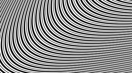 Canvas Print - Abstract modern stripped wavy pattern backdrop. Optical illusion background.