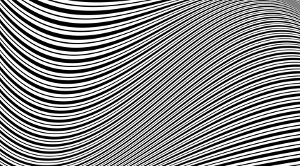Aufkleber - Abstract modern stripped wavy pattern backdrop. Optical illusion background.