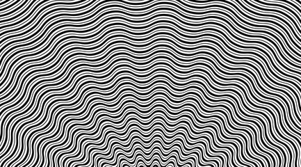 Aufkleber - Abstract modern stripped wavy pattern backdrop. Optical illusion background.
