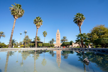 Wall Mural - Mosque from 12th century in old town of Marrakech, Morocco