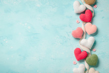Valentine's Day Background With Colorful Hearts