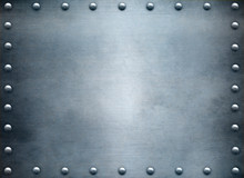 Metal Plate Texture With Rivets