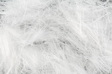 close up, top down view of monofilament micro polypropylene fiber for concrete structural reinforcem