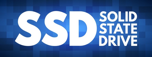 Poster - ssd - solid state drive acronym, technology concept background