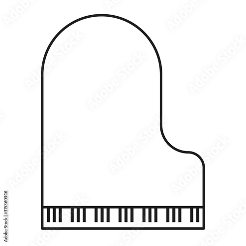 Piano icon in flat and line style. Geometric forms.