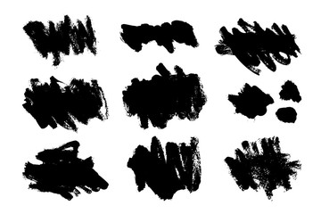 Wall Mural - a set of brush strokes, grunge elements for the background and frames. vector illustration of a spla