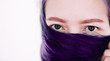 © grooveriderz - Close up woman eyes,Portrait of teenager woman with  Purple hair,Lifestyle concept.