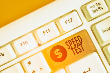 Poster - Text sign showing Speed Test. Business photo showcasing psychological test for the maximum speed of performing a task