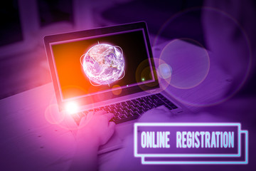Leinwandbilder - Word writing text Online Registration. Business photo showcasing System for subscribing or registering via the Internet Picture photo system network scheme modern technology smart device and Elements