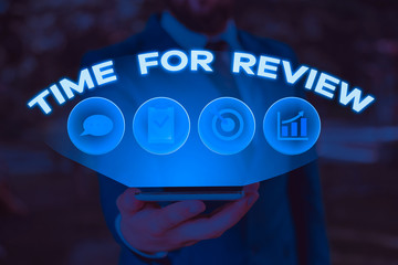 Wall Mural - word writing text time for review. business photo showcasing evaluation feedback moment perforanalys