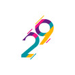29 Years Anniversary Celebration Vector Template Design Illustration