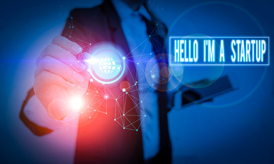 Poster - Handwriting text writing Hello I M A Startup. Conceptual photo Entrepreneur starting business Presenting New project