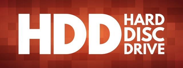 Poster - hdd - hard disc drive acronym, technology concept background