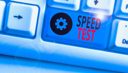 Poster - Text sign showing Speed Test. Business photo text psychological test for the maximum speed of performing a task