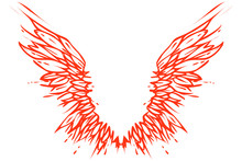 Fiery Phoenix Spreaded Wings, Vector