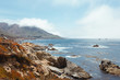 © Raquel Arocena/ADDICTIVE STOCK - Empty stony rocky shore and clean blue water under light cloudy sky in Big Sur