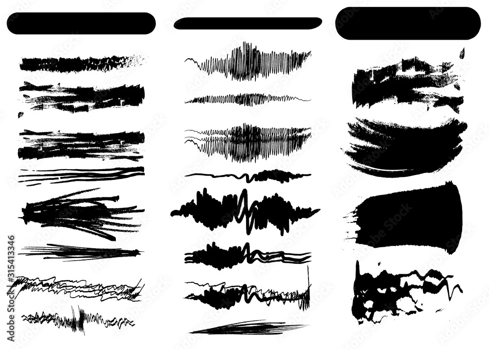 Set of vector brush strokes - obrazy, fototapety, plakaty 