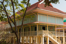 Maruekhathaiyawan Palace Palace For The Thai King  Is A Teak Wood Near Hua Hin Beach.  2015 February Thailand Hua Hin. 