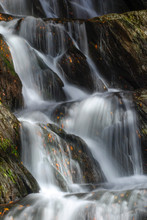 New England Waterfall. Cascading Waterfall In Autumn Season