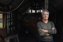 Portrait Of A Senior Man In A Boathouse