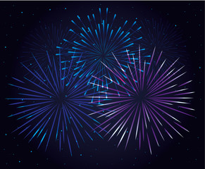 Sticker - fireworks splash explosion background icon vector illustration design