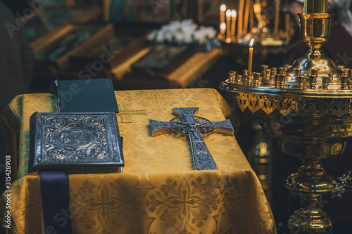 Fotomural Church ordinance orthodox and wedding, church wedding, religious of a child in c