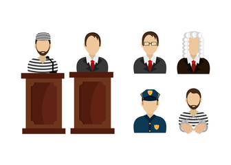 Canvas Print - set of legal law and justice icons vector illustration design