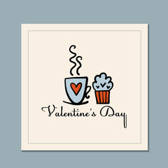 Sticker - Valentine's day greeting card design. Love and Wedding Art