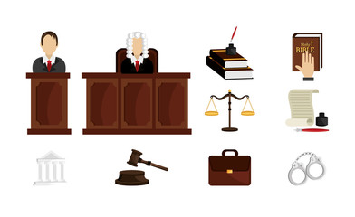 Canvas Print - set of legal law and justice icons vector illustration design