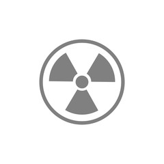 Nuclear warning flat vector icon isolated on a white background.Nuclear hazard caution sign.