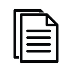 Document icon. Paper icon. Note symbol. Vector icon, symbol for website design, app. 