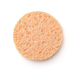 Top view of round facial cosmetics sponge