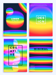Fototapete - Rainbow Gradient waves stock vector illustration four cover design. Design template with morden bright gradient colors. Poster with abstract fluid shapes. Banners and cover Vector illustration