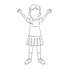 Sticker - girl with open arms icon, flat design