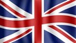 Vector background with England flag, United Kingdom flag rippled in the wind