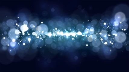 Wall Mural - abstract background with blue blurred dust, space view of blue stars