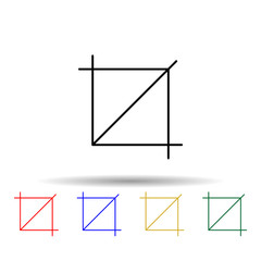 Poster - sign of the area increase multi color style icon. Simple thin line, outline vector of web icons for ui and ux, website or mobile application