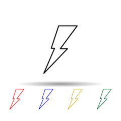 Poster - lightning multi color style icon. Simple thin line, outline vector of web icons for ui and ux, website or mobile application