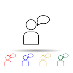 Poster - conversation multi color style icon. Simple thin line, outline vector of web icons for ui and ux, website or mobile application