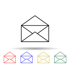 Poster - open envelope multi color style icon. Simple thin line, outline vector of web icons for ui and ux, website or mobile application