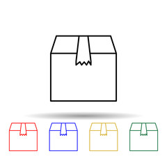 Poster - packing box multi color style icon. Simple thin line, outline vector of web icons for ui and ux, website or mobile application